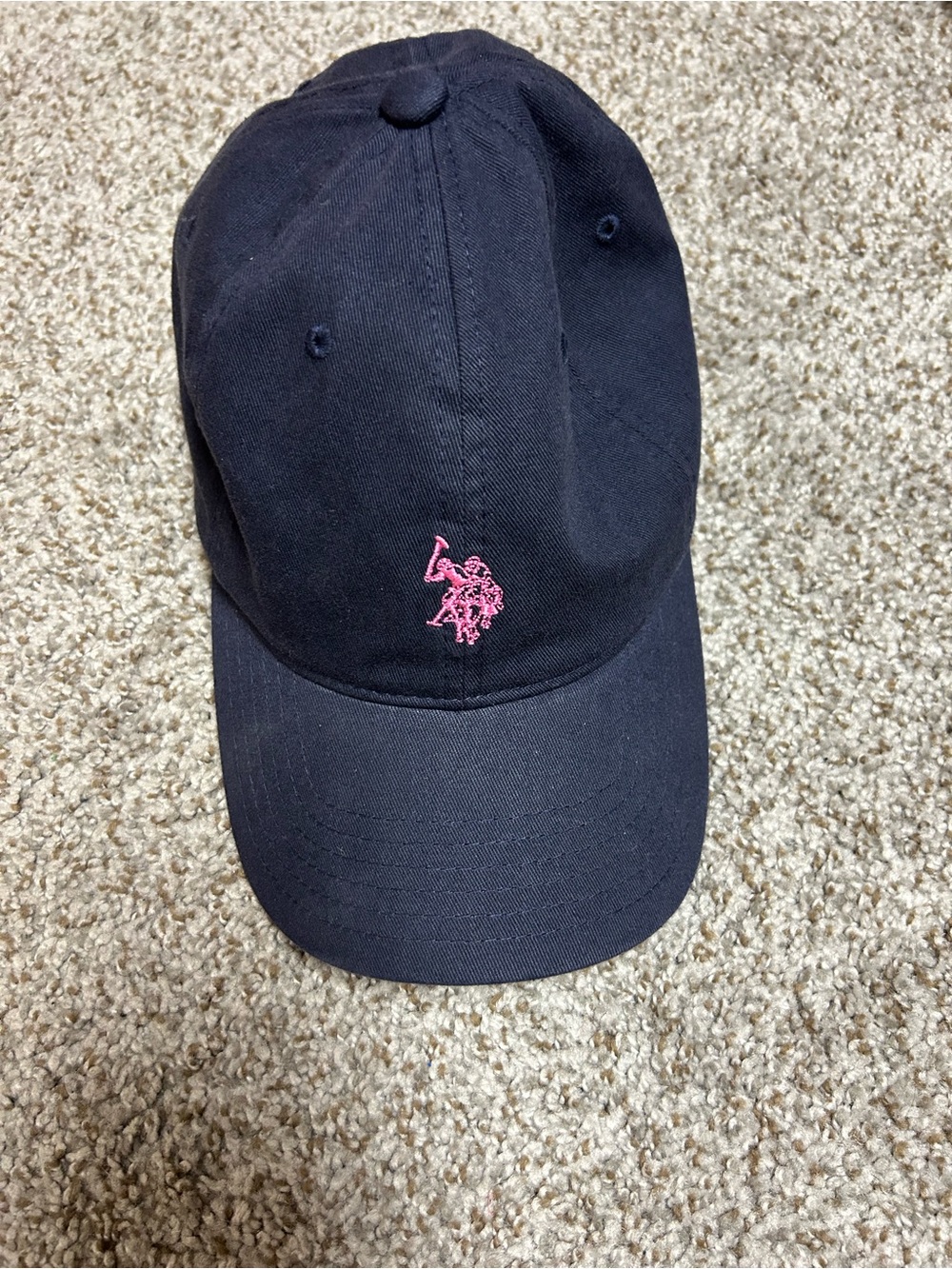 U.S. Polo Assn. Navy Cap with Pink Embroidery